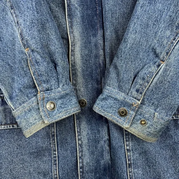 Sonoma Denim Chore Jacket Coat Men's Large Corduroy Collar Flannel Lined Barn - Picture 2 of 13